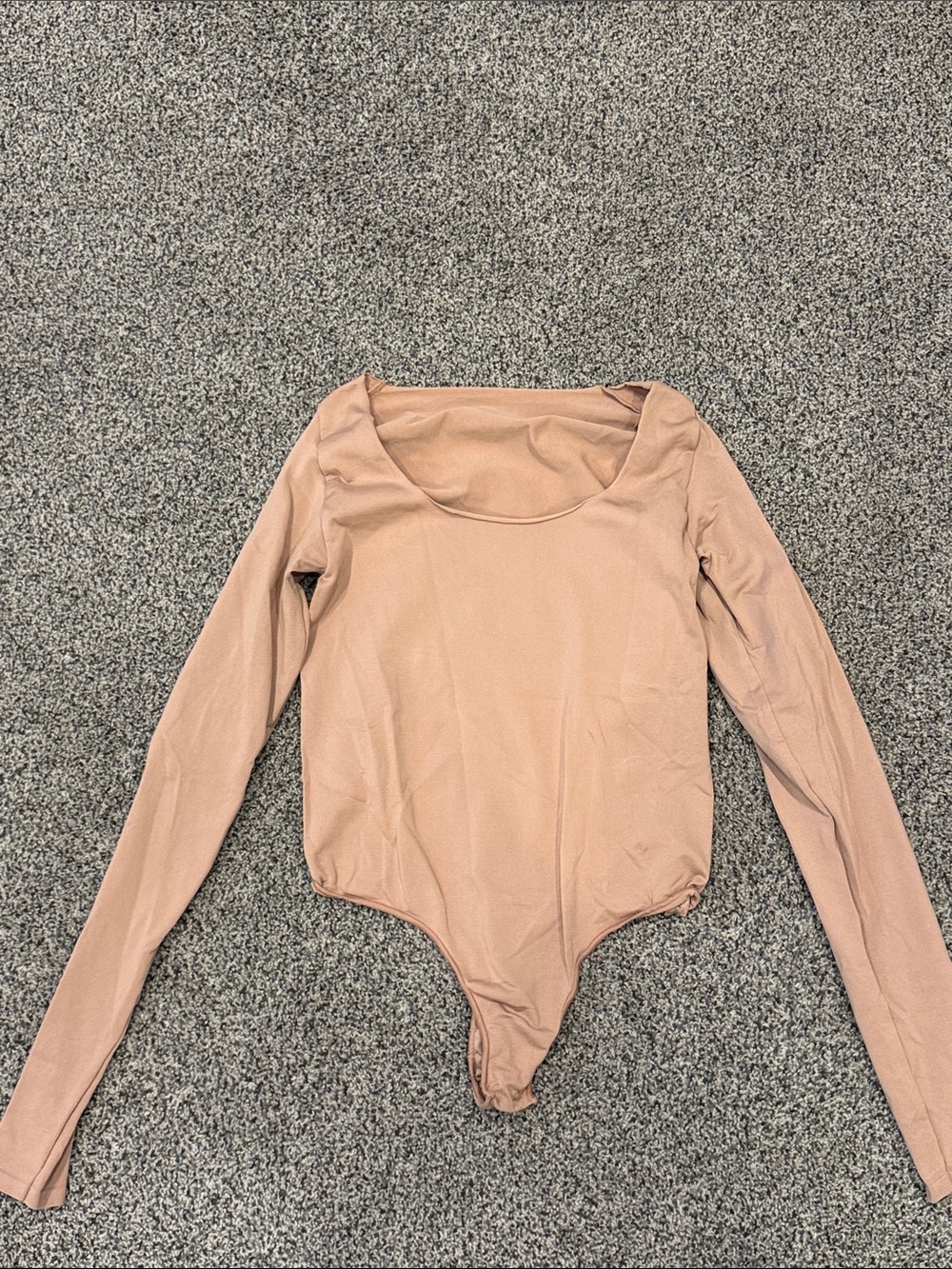 SKIMS Long Sleeve Scoop Neck Bodysuit — Nude Blush